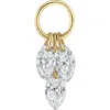 Maria Tash Floating Diamond Plume Charm In Yellow Gold