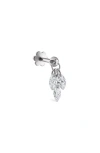 MARIA TASH FLOATING DIAMOND PLUME SINGLE THREADED STUD EARRING