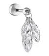 Maria Tash Floating Diamond Plume Threaded Charm Earring In White