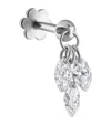 Maria Tash Floating Diamond Plume Threaded Charm Earring In White