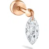 Maria Tash Floating Marquise Diamond Single Charm Threaded Stud Earring