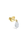 Maria Tash Floating Pear Diamond Charm Single Stud Earring In Gold