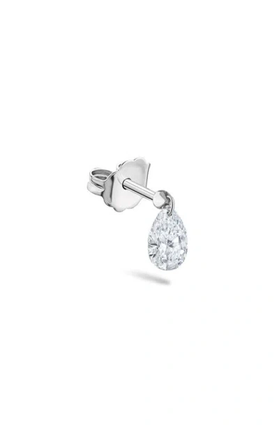 Maria Tash Floating Pear Diamond Charm Single Stud Earring In Metallic