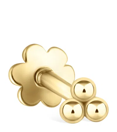 Maria Tash Gold Ball Trinity Threaded Stud Earring