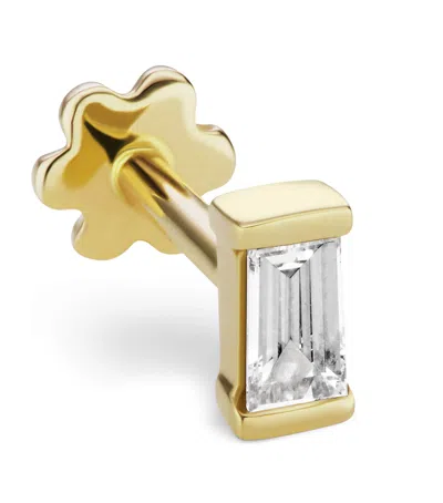Maria Tash Gold Diamond Baguette Threaded Stud Earring