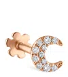Maria Tash Gold Diamond Moon Threaded Stud Earring In Rose Gold