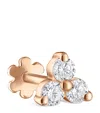 Maria Tash Gold Diamond Trinity Threaded Stud Earring In Rose Gold