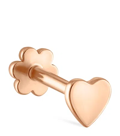 Maria Tash Gold Heart Threaded Stud Earring