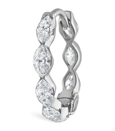 Maria Tash Gold Invisible Set Diamond Marquise Eternity Hoop Earring In Rose Gold