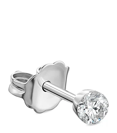Maria Tash Gold Invisible Set Diamond Stud Earring In Silver