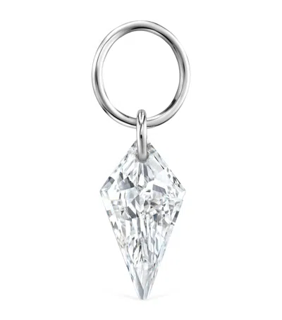 Maria Tash Gold Silhouette Diamond Charm In White