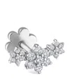 Maria Tash Gold Three Flower Garland Diamond Threaded Stud Earring In White