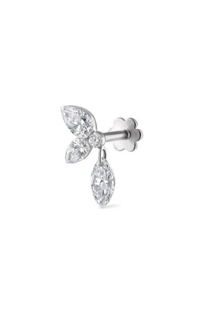 Maria Tash Grand Diamond Echo Single Threaded Stud Earring In White Gold