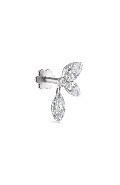 Maria Tash Grand Diamond Echo Single Threaded Stud Earring In White Gold