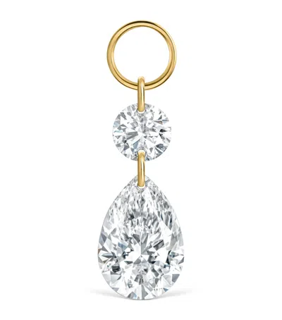 Maria Tash Grand Floating Double Diamond Single Earring In Metallic