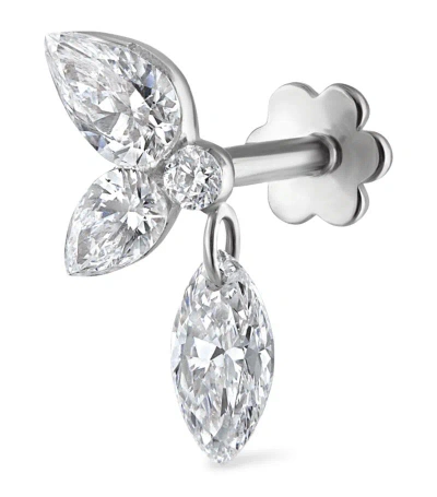 Maria Tash Grand Marquise Pear Diamond Echo Earring (direction B, 10.5mm) In White