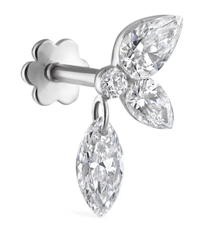 Maria Tash Grand Marquise Pear Diamond Echo Earring In White