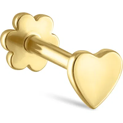 Maria Tash Heart Threaded Stud Earring In Yellow Gold