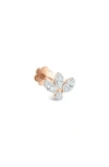MARIA TASH MARIA TASH INVISIBLE DIAMOND LOTUS THREADED STUD EARRING