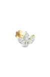 Maria Tash Invisible Diamond Lotus Threaded Stud Earring In Yellow Gold