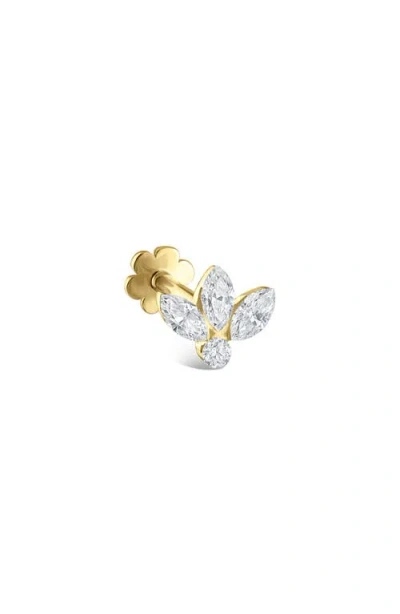 Maria Tash Invisible Diamond Lotus Threaded Stud Earring In Yellow Gold
