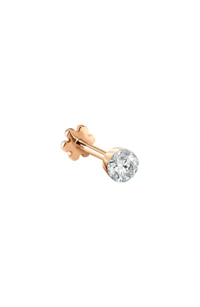 Maria Tash Invisible Diamond Threaded Stud Earring In Metallic