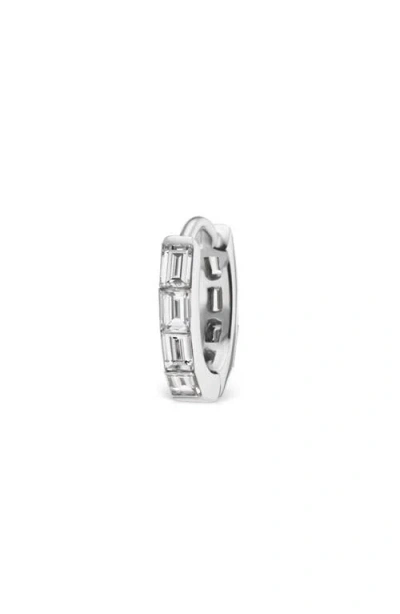 Maria Tash Invisible Set Baguette Diamond Eternity Hoop Earring In White Gold
