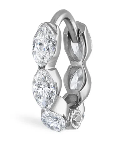 Maria Tash Invisible Set Diamond Marquise Eternity Single Hoop Earring