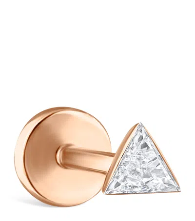 Maria Tash Invisible-set Diamond Triangle Single Stud Earring In Rose Gold