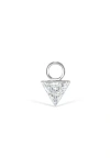 Maria Tash Invisible Set Triangle Diamond Charm In Metallic