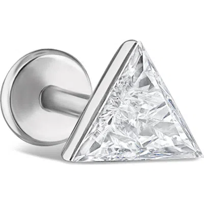 MARIA TASH MARIA TASH INVISIBLE SET TRIANGLE DIAMOND SINGLE THREADED STUD EARRING
