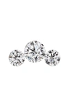 Maria Tash Invisible Setting Three Diamond Stud Earring In White Gold