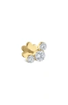 Maria Tash Invisible Setting Three Diamond Stud Earring In Yellow Gold