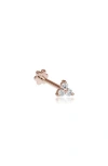 Maria Tash Large Diamond Trinity Threaded Stud Earring In Rose Gold/diamond