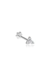 Maria Tash Large Diamond Trinity Threaded Stud Earring In White Gold/diamond