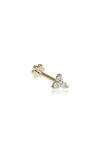 Maria Tash Large Diamond Trinity Threaded Stud Earring In Yellow Gold/diamond