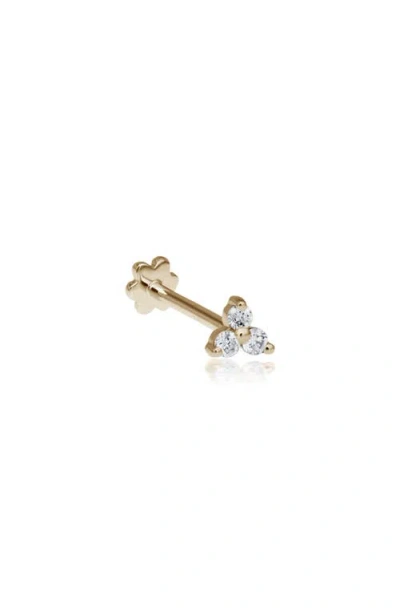 Maria Tash Large Diamond Trinity Threaded Stud Earring In Yellow Gold/diamond