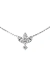 Maria Tash Large Engraved Diamond Lotus Pendant Necklace In Metallic