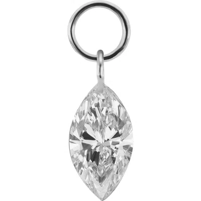 Maria Tash Marquise Diamond Earring Charm In White Gold/diamond