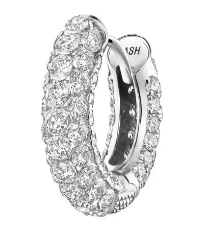 Maria Tash Pavé Diamond Single Hoop Earring In Metallic