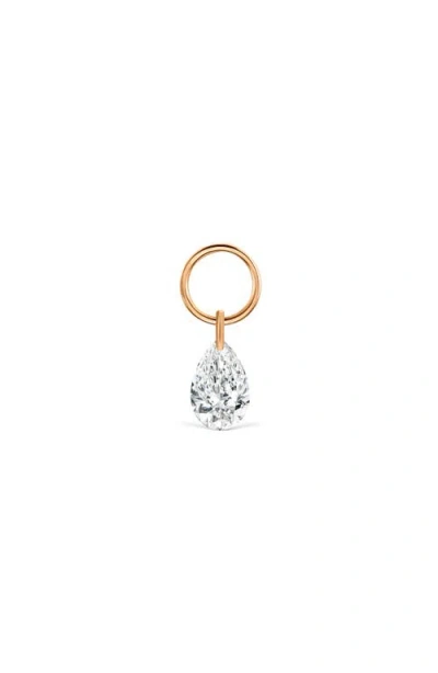 Maria Tash Pear Floating Diamond Charm In Rose Gold