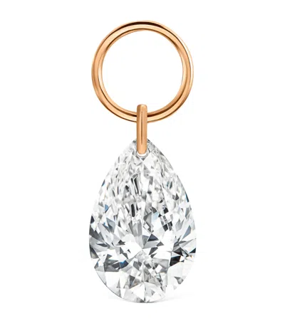 Maria Tash Pear Floating Diamond Charm In Rose Gold