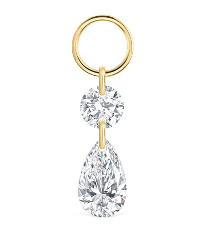 Maria Tash Petite Floating Double Diamond Single Earring In Gold