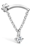 Maria Tash Prong Set Diamond Drape Threaded Single Stud Earring