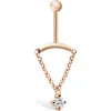 Maria Tash Prong Set Diamond Drape Threaded Single Stud Earring In Pink