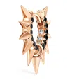 Maria Tash Rose Gold Black And White Diamond Pavé Metal Mohawk Hoop Earring In Rose Gold