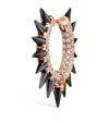 Maria Tash Rose Gold Black Moissanite Mohawk And Diamond Pavé Hoop Earring In Black