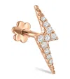 Maria Tash Rose Gold Diamond Lightning Bolt Threaded Stud Earring In Rose Gold