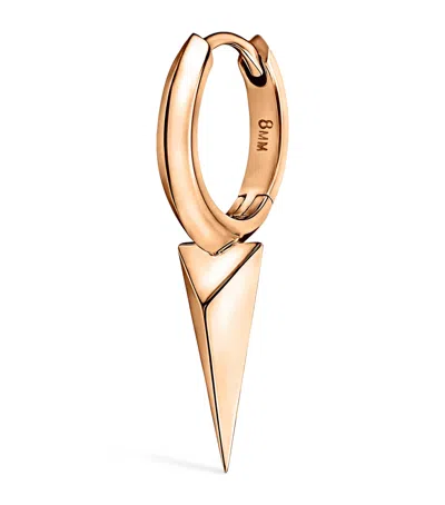 Maria Tash Rose Gold Faceted Single Long Spike Hoop Earring