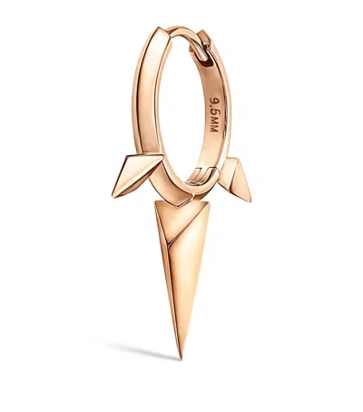 Maria Tash Rose Gold Faceted Triple Long Spike Hoop Earring